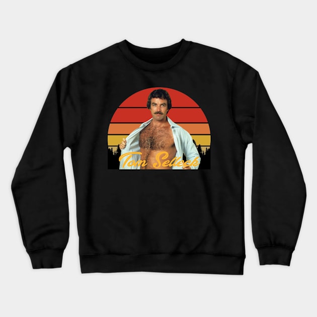 Retro Tom selleck Crewneck Sweatshirt by kilshamy